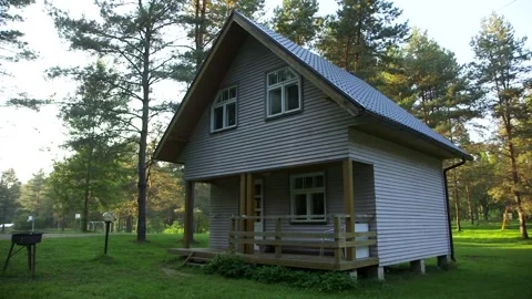 Nice, Cozy, Two-Storey Camping House in a Beautiful Place in Summer. Stock Footage 297492923