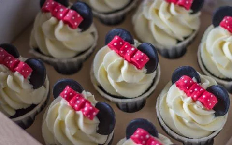 Nice cupcackes with mouse ears Stock Photos