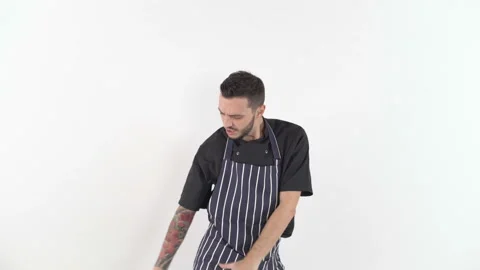 Nice dancing moves by chef Video stock 143637839