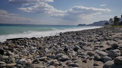 Nice day on beautiful beach on Sicily, Italy. Stock-Footage 95902329
