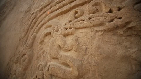 Nice Details of the Huaca Arco Iris in Trujillo, Peru Stock Footage 39530253