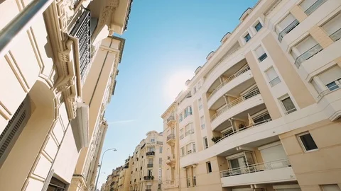 Nice Development Of New Townhouses. External Facade Of Row Of Colorful Modern Stock Footage 111478863