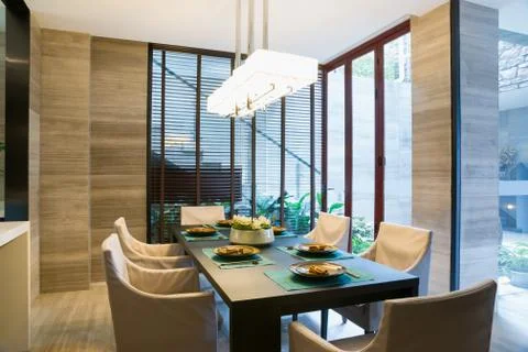 Nice dining room Stock Photos