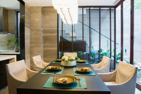 Nice dining room Stock Photos