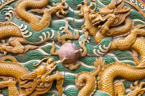 The nice dragon wall Stock Photos