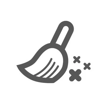 Nice duster or brush sweeps dust and dirt. Cleaning consept. Vector icon isol Stock Illustration
