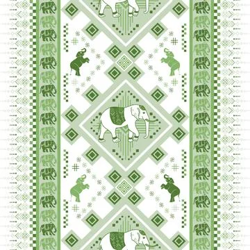 Nice elephant pattern in Asian style Stock Illustration