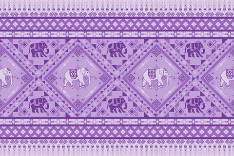 Nice elephant pattern in Asian style Stock Illustration