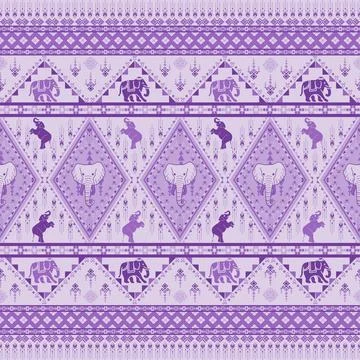 Nice elephant pattern in Asian style Stock Illustration