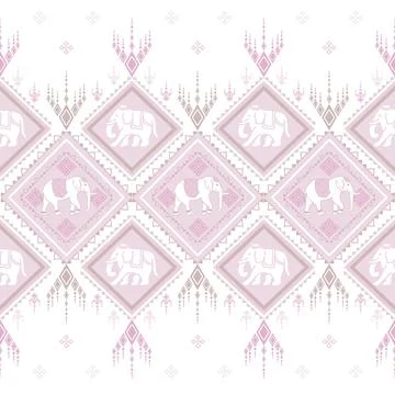 Nice elephant pattern in Asian style Stock Illustration