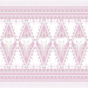 Nice elephant pattern in Asian style Stock Illustration