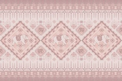 Nice elephant pattern in Asian style Stock Illustration