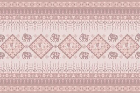 Nice elephant pattern in Asian style Stock Illustration
