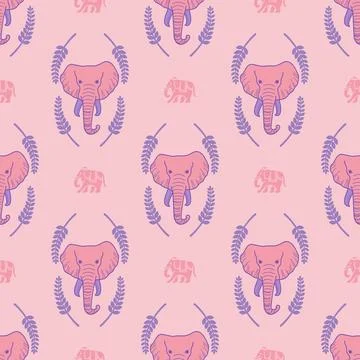 Nice elephant pattern in Asian style Stock Illustration