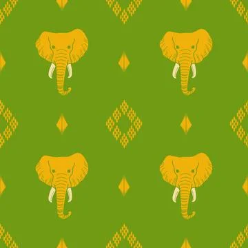 Nice elephant pattern in Asian style Stock Illustration