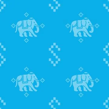 Nice elephant pattern in Asian style 스톡 일러스트