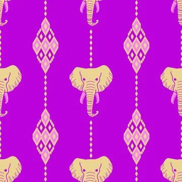 Nice elephant pattern in Asian style 스톡 일러스트