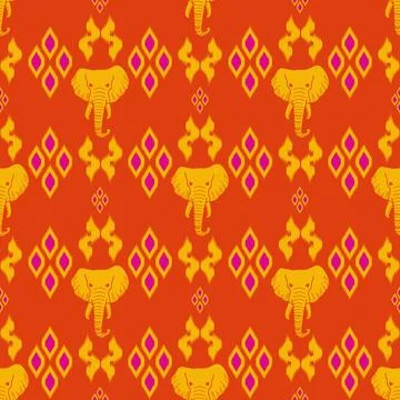 Nice elephant pattern in Asian style Illustrazione stock