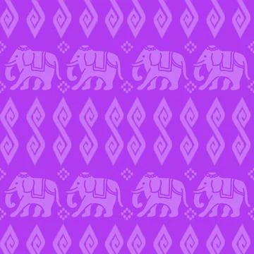 Nice elephant pattern in Asian style 스톡 일러스트