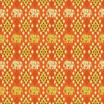 Nice elephant pattern in Asian style 스톡 일러스트