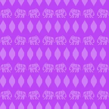 Nice elephant pattern in Asian style Stock Illustration