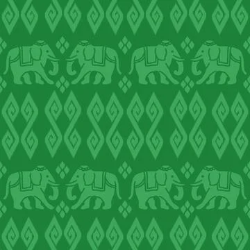 Nice elephant pattern in Asian style Stock Illustration