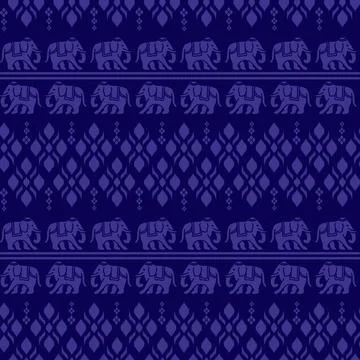 Nice elephant pattern in Asian style Stock Illustration