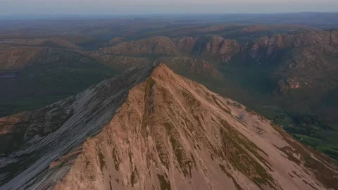 Nice Evening Flight over Mount Erigal, Donegal, Ireland Stock Footage 232526241