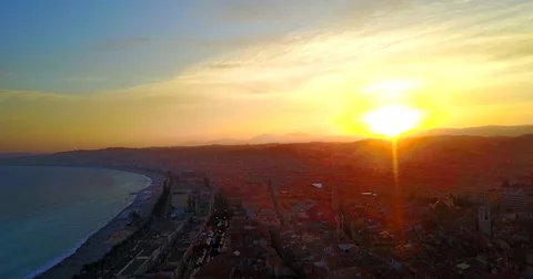 Nice in the evening sunset Stock Footage