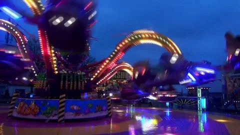 Nice fair on night  Stock Footage 82337060