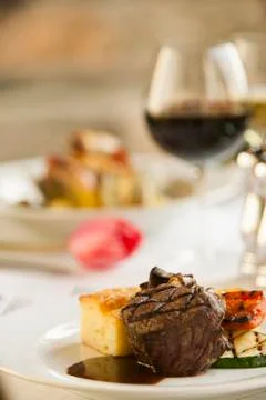 Nice fine steak dinner. Stock Photos