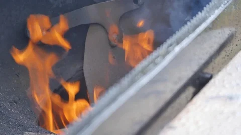 A nice fire in a fire place Stock Footage