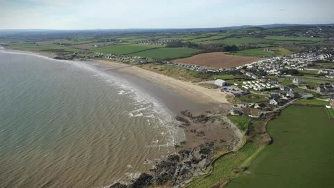 Nice Flight Over Clogherhead Beach, Louth Ireland Stock Footage 304667692