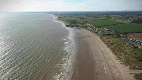 Nice Flight Over Clogherhead Beach, Louth Ireland Stock Footage 304731581