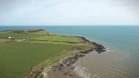 Nice Flight Over Clogherhead Beach, Louth Ireland Stock Footage 304731587