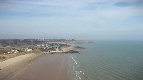 Nice Flight Over Donabate Beach, Dublin, Ireland Stock Footage 305242455