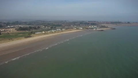Nice Flight Over Donabate Beach, Dublin, Ireland Stock Footage 305242469