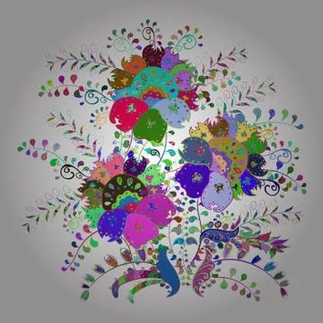 Nice flower vector pattern. Colour Spring Theme sketch pattern Background. Flowe Stock Illustration