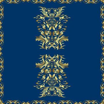 Nice flower vector pattern. Flowers on blue, brown and neutral colors. Colour Sp 스톡 일러스트