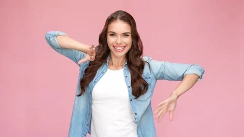 Nice funky charming positive lady dance festal vacation concept Stock Footage 163376009