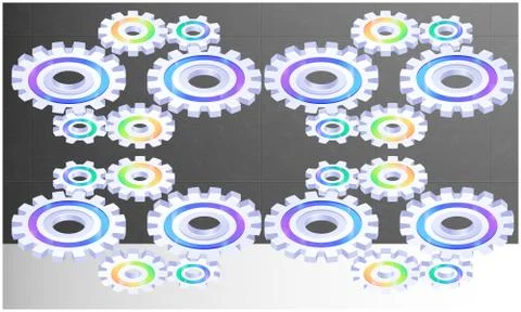 Nice gear are on abstract grey background Stock Illustration