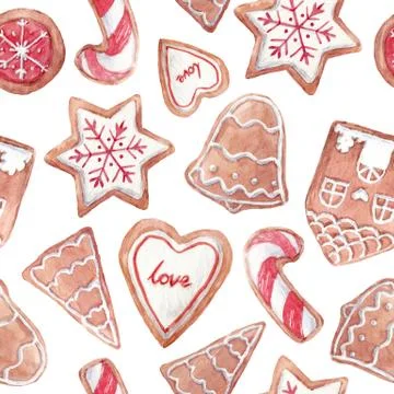 Nice ginger cookies pattern Stock Photos