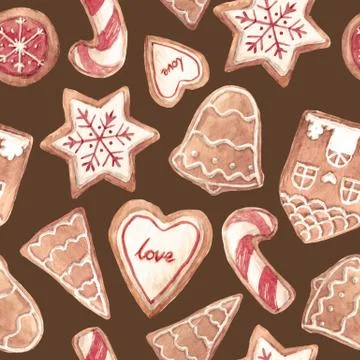 Nice ginger cookies pattern Stock Photos