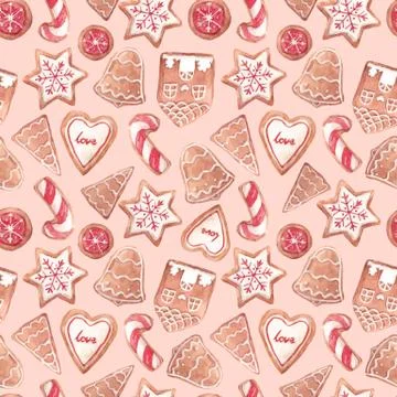 Nice ginger cookies vector pattern Stock Illustration