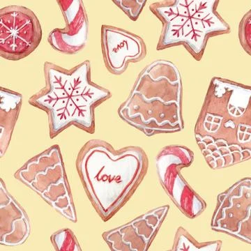 Nice ginger cookies vector pattern Stock Illustration
