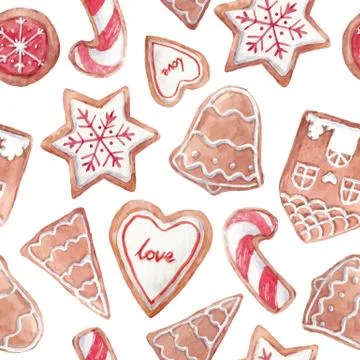 Nice ginger cookies vector pattern Stock Illustration