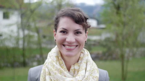 Nice girl smiling in camera Stock Footage 49756332