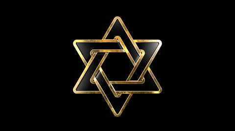 Nice golden star of david isolated. cgi object 3D illustration Stock Illustration