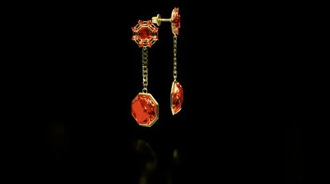 Nice goldish shackles with red ruby gems, fictitious Illustrazione stock