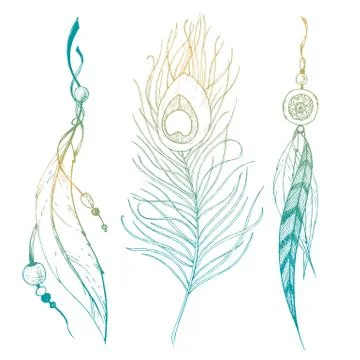 Nice graphic feather Stock Illustration